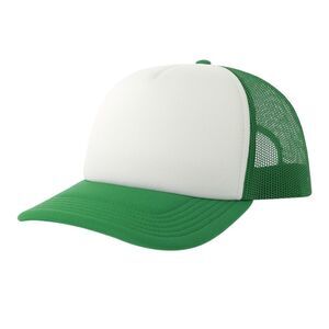 Atlantis Unisex Adult Rapper-S 5 Panel Recycled Mid Visor Trucker Cap / White/Gr